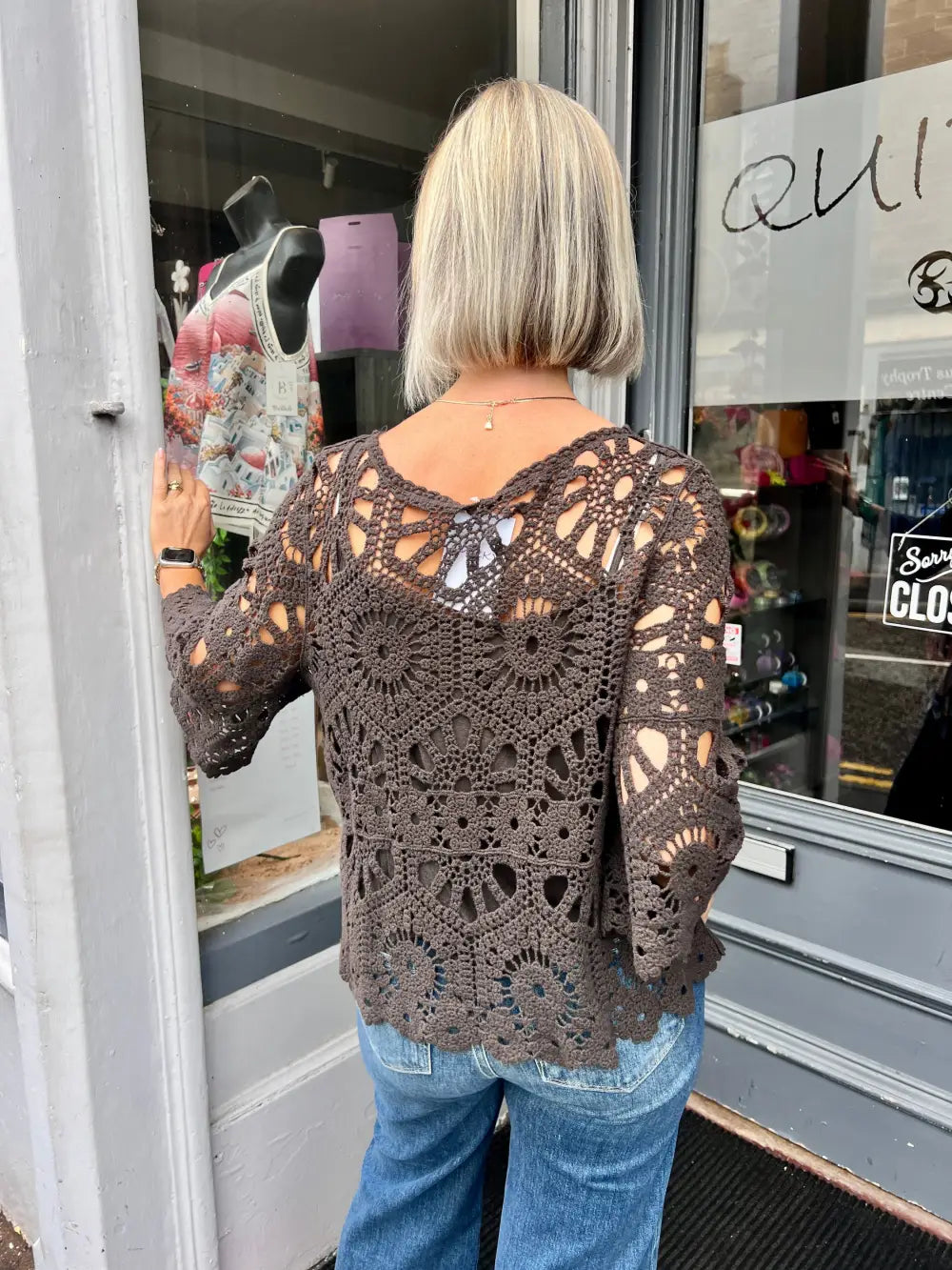 Saskia Crochet With Vest CHOCOLATE