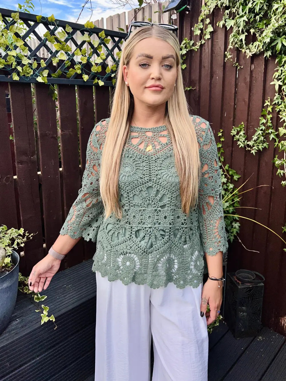 Saskia Crochet With Vest KHAKI