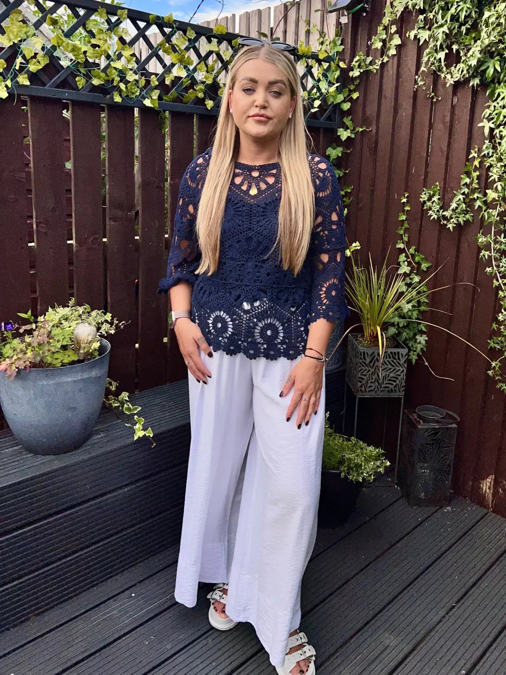 Saskia Crochet With Vest NAVY
