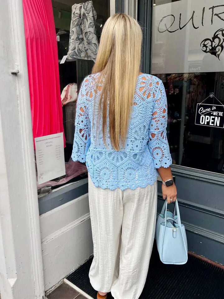 Saskia Crochet With Vest PALE BLUE