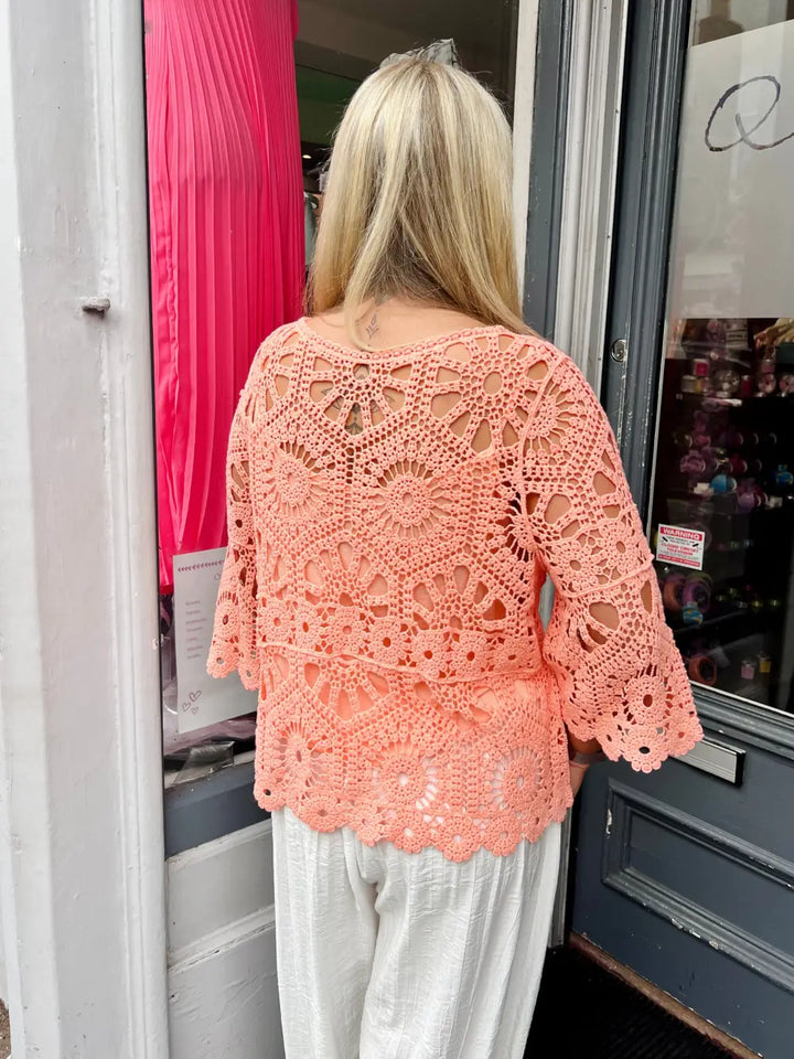 Saskia Crochet With Vest PEACH
