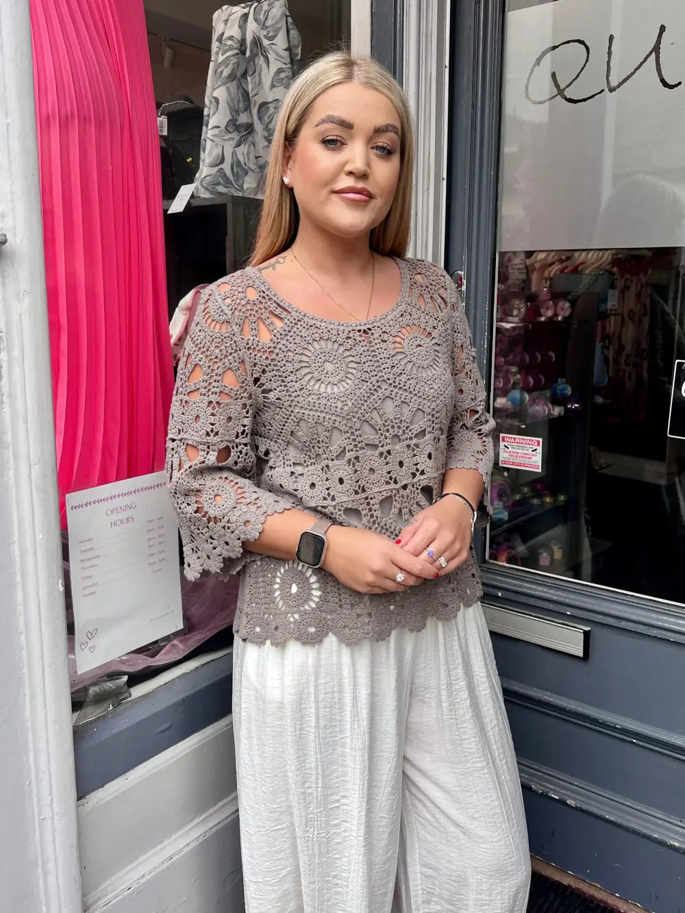 Saskia Crochet With Vest TAUPE