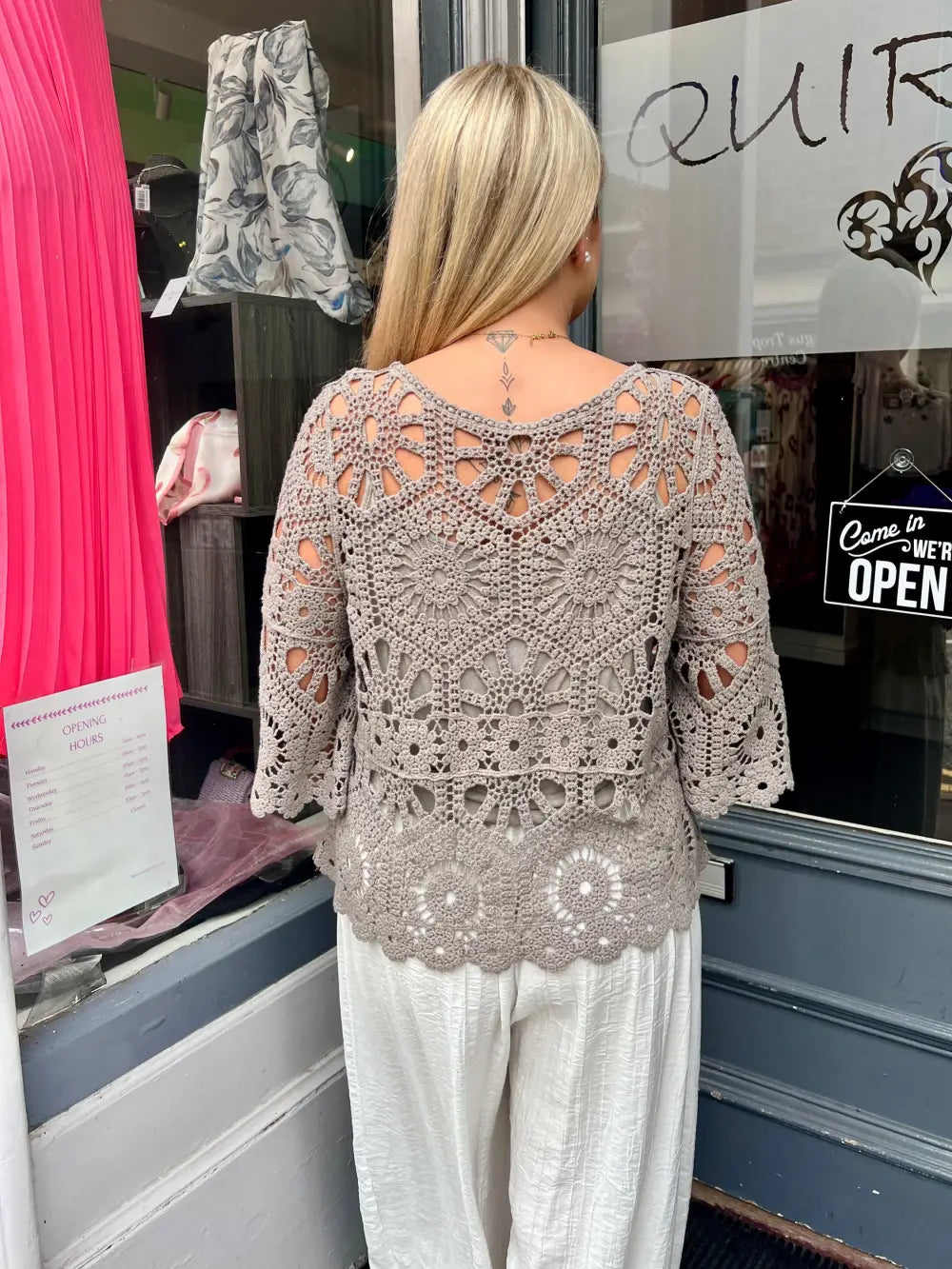 Saskia Crochet With Vest TAUPE