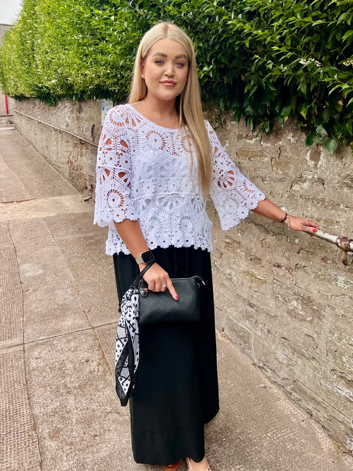 Saskia Crochet With Vest WHITE