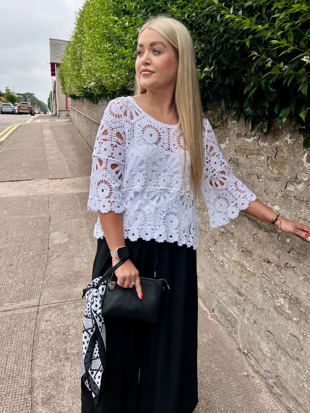 Saskia Crochet With Vest WHITE