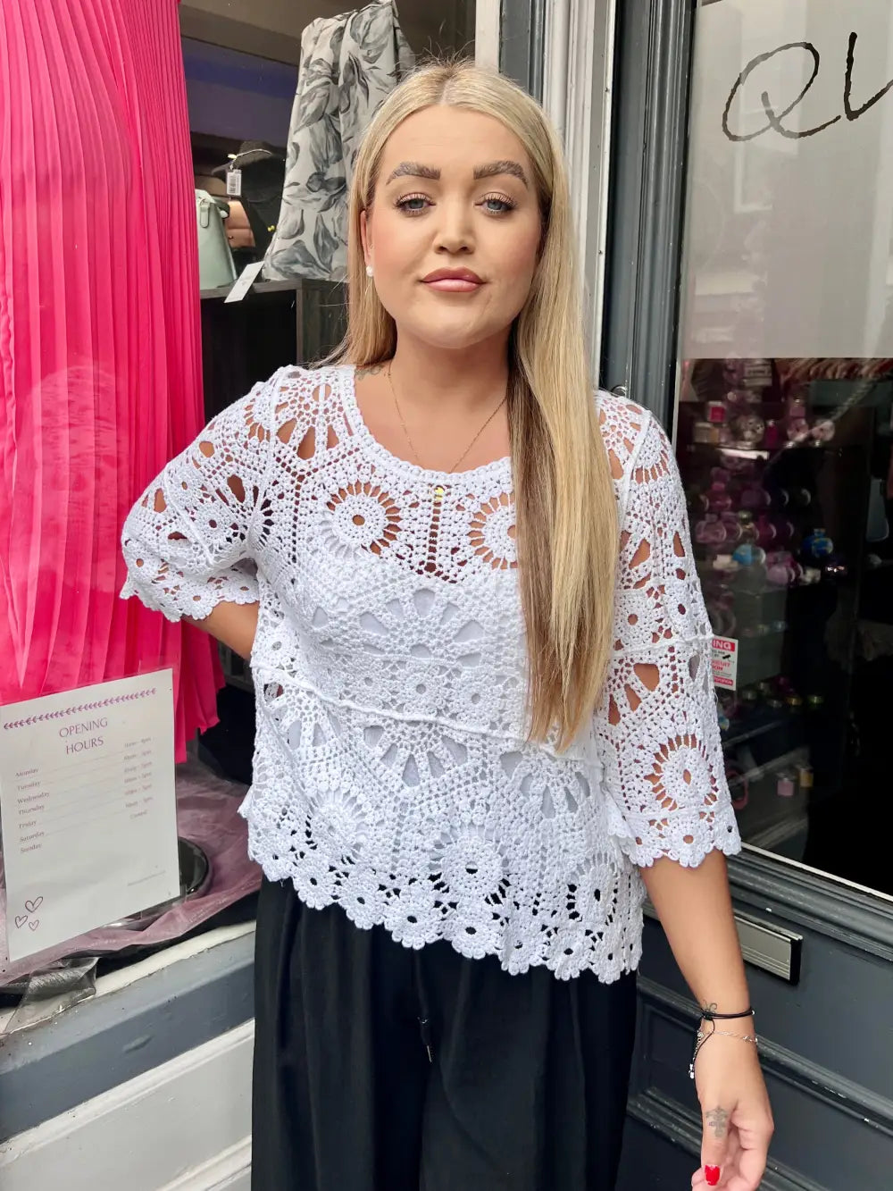 Saskia Crochet With Vest WHITE
