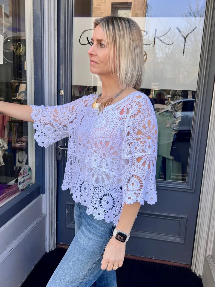 Saskia Crochet With Vest WHITE