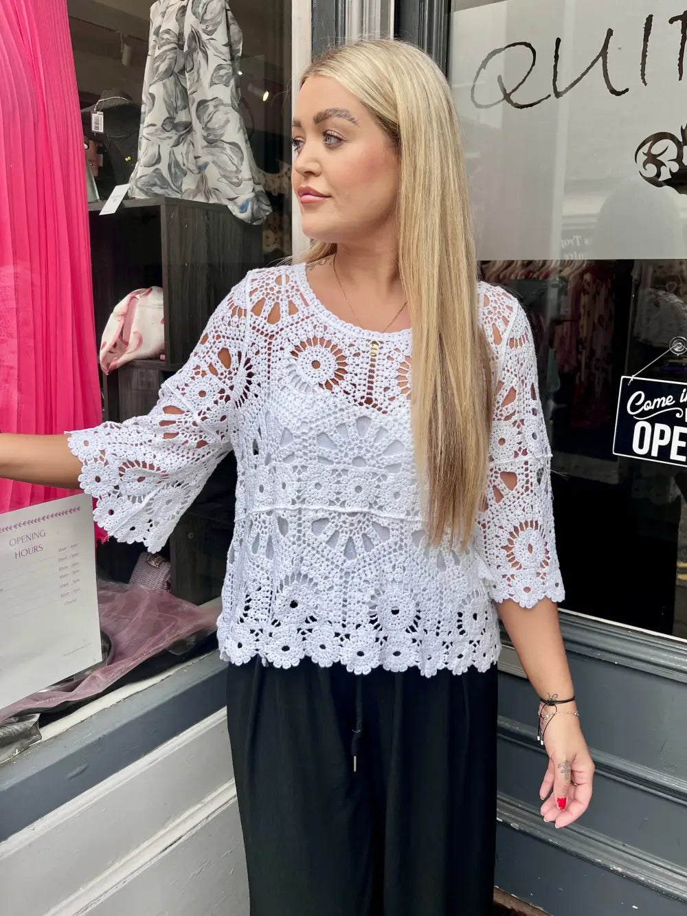 Saskia Crochet With Vest WHITE