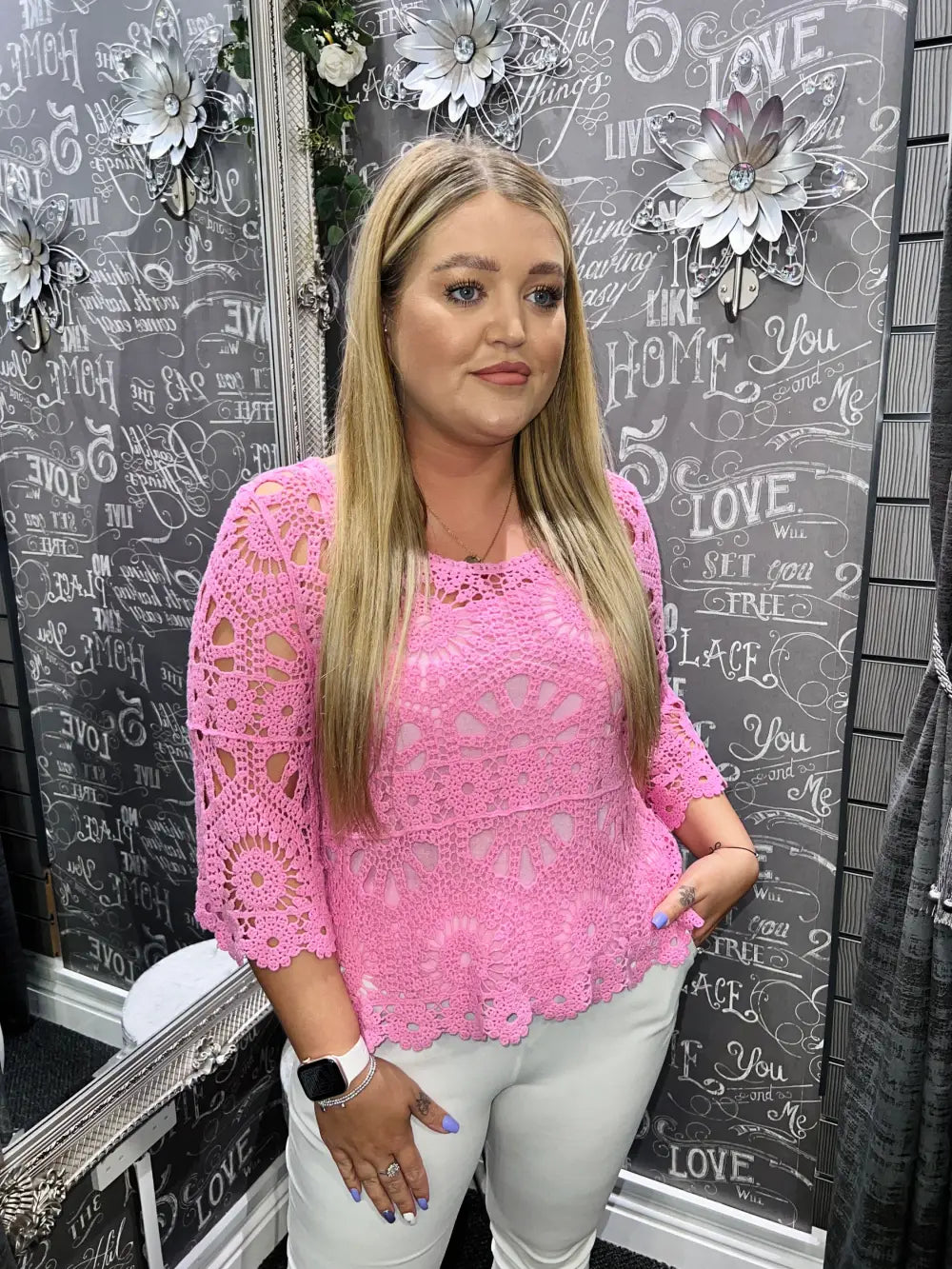 Selena Crochet Top with Vest RASPBERRY