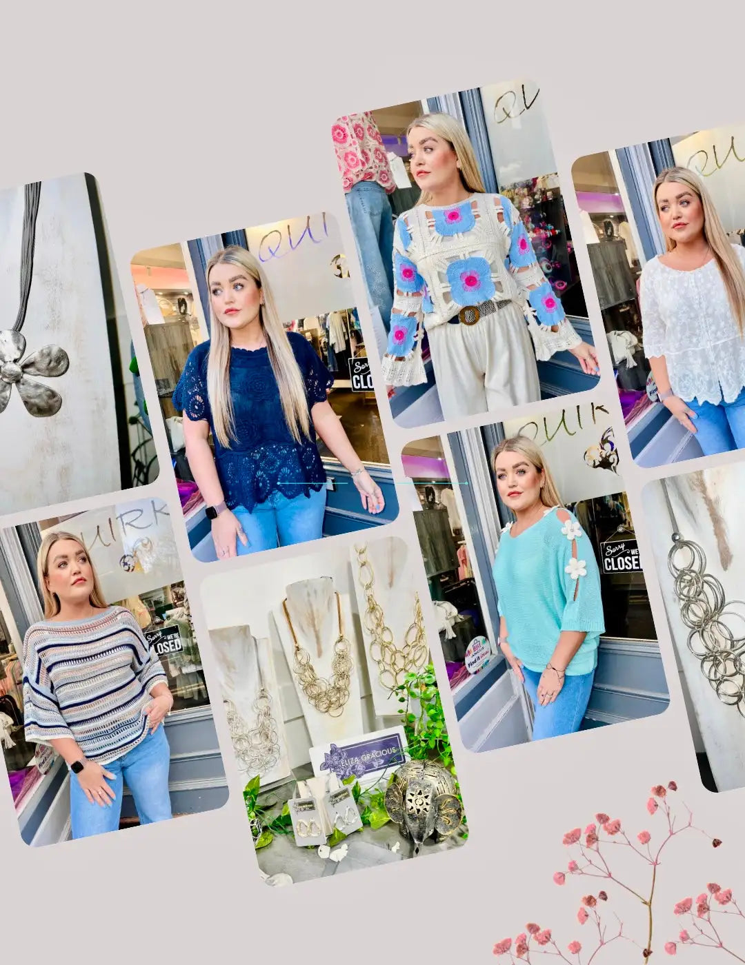 A silver-toned, flower-shaped pendant necklace with a delicate chain.