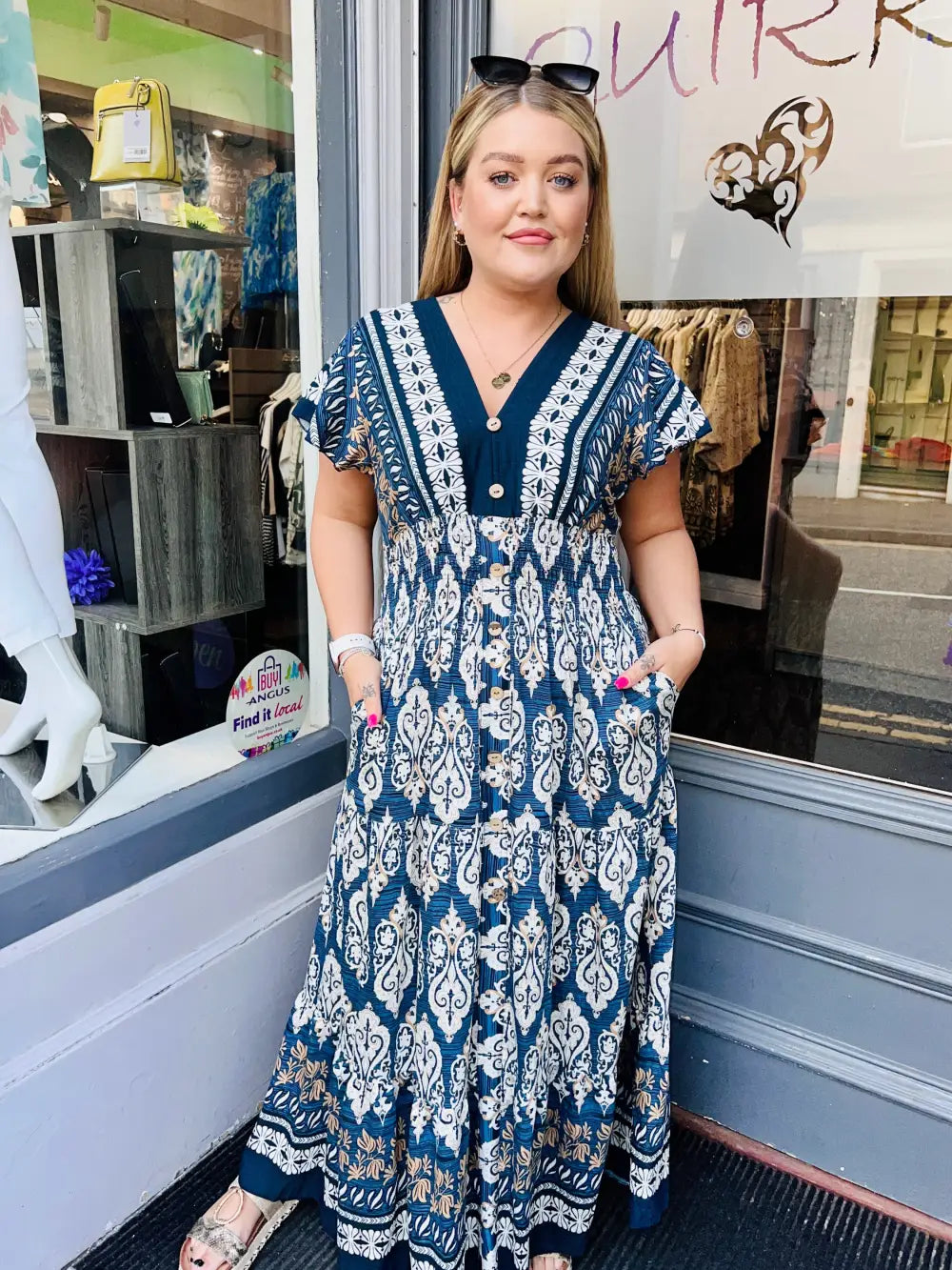 Sophia Edged Maxi Dress BLUE - Dress