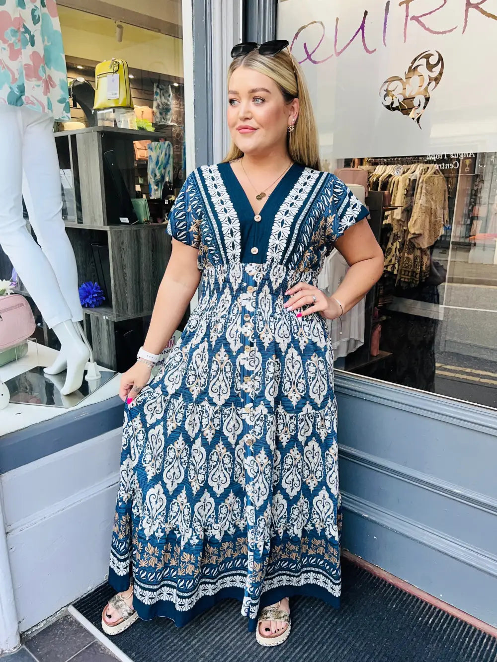 Sophia Edged Maxi Dress BLUE - Dress