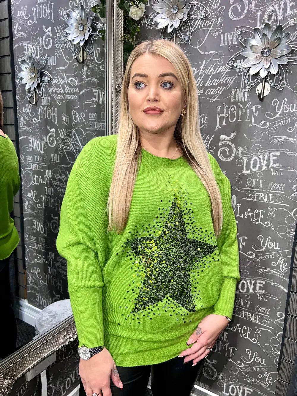 Sparkle Star Jumper APPLE - Knitwear