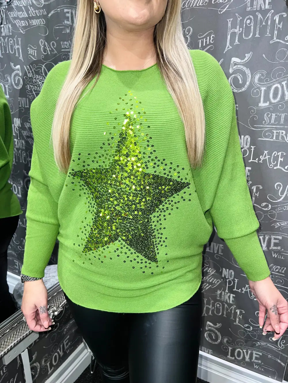 Sparkle Star Jumper APPLE - Knitwear