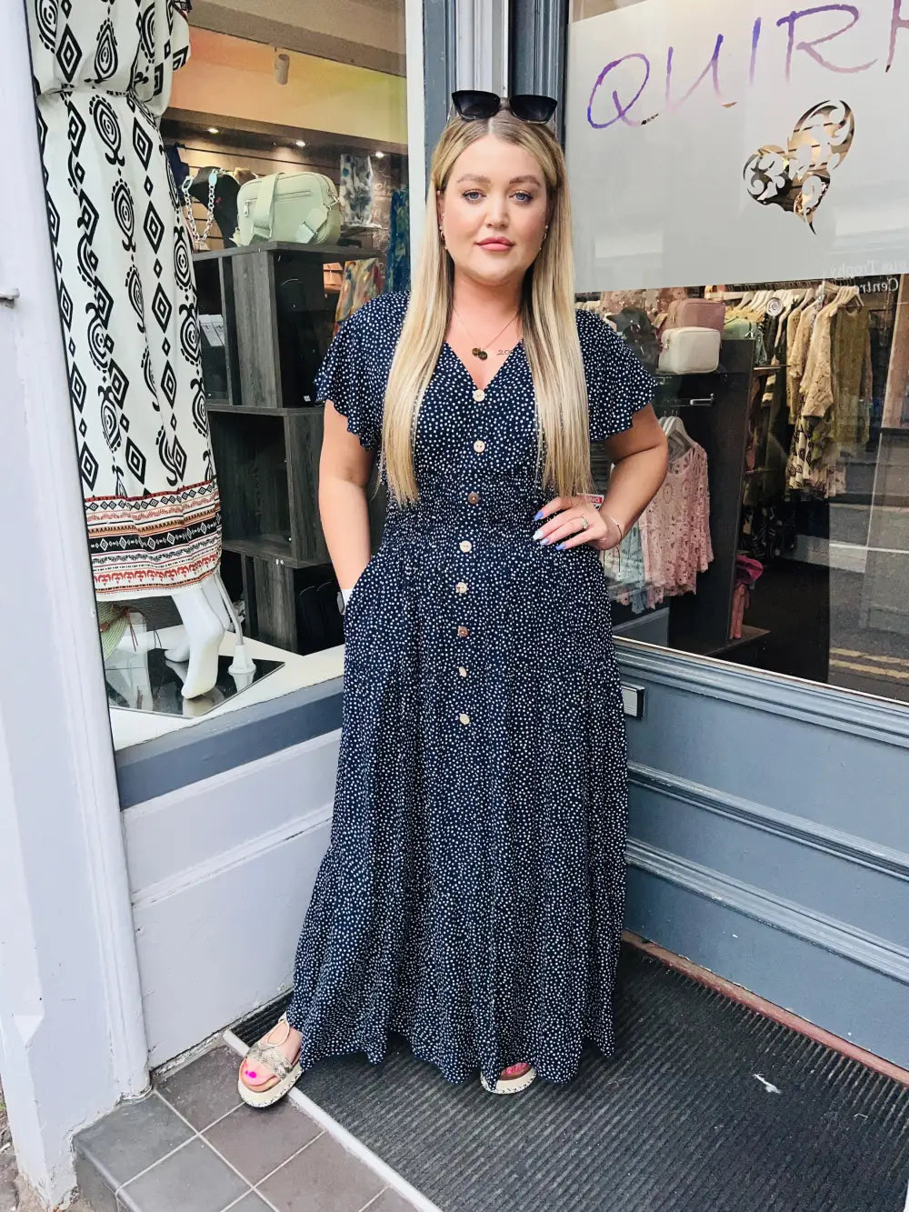 Stella Dot Maxi Dress NAVY