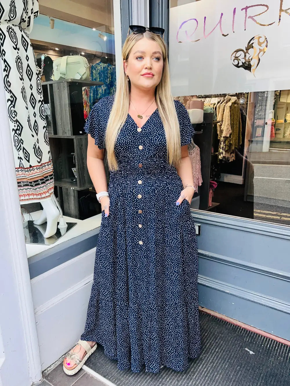 Stella Dot Maxi Dress NAVY