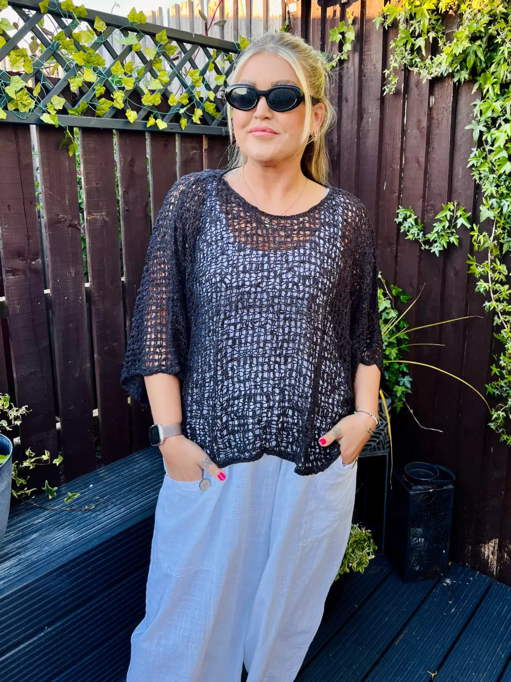 Tabitha Popcorn Jumper BLACK