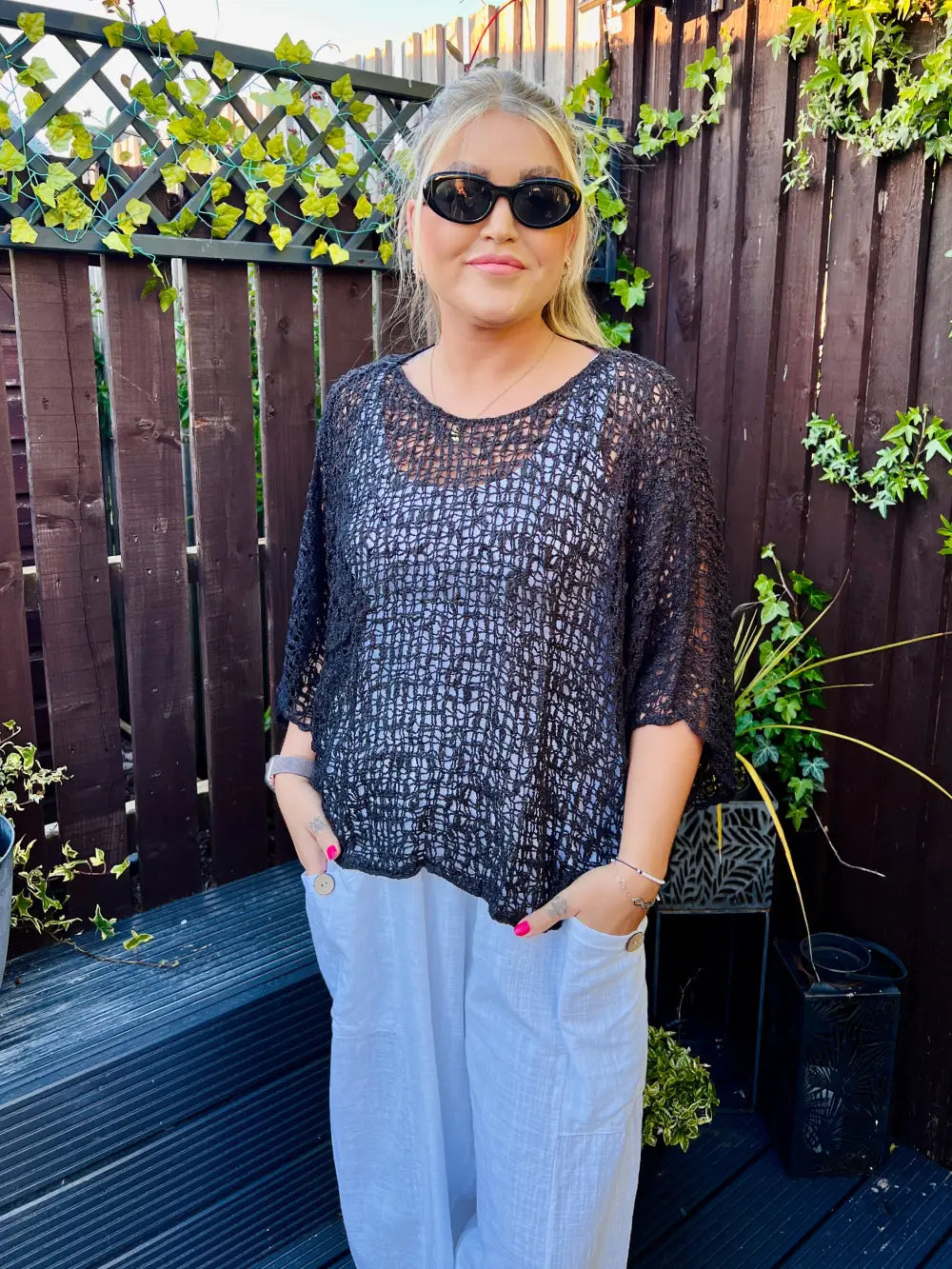 Tabitha Popcorn Jumper BLACK