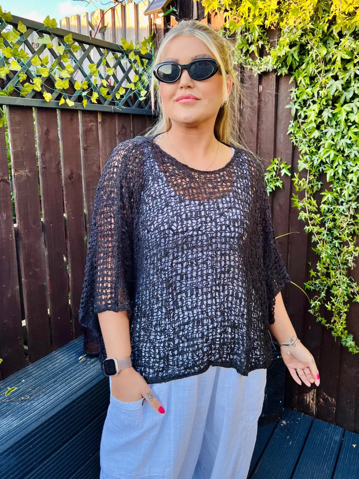 Tabitha Popcorn Jumper BLACK