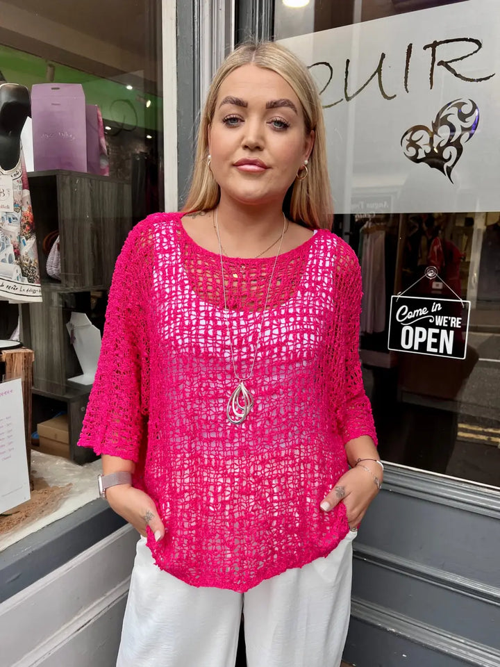 Tabitha Popcorn Jumper FUCHSIA
