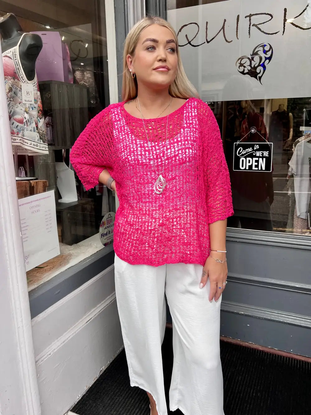 Tabitha Popcorn Jumper FUCHSIA