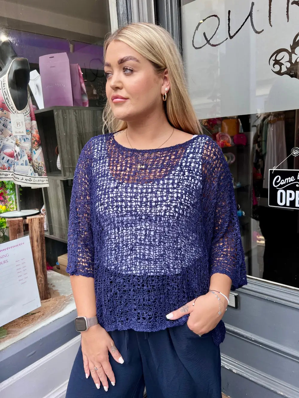 Tabitha Popcorn Jumper NAVY
