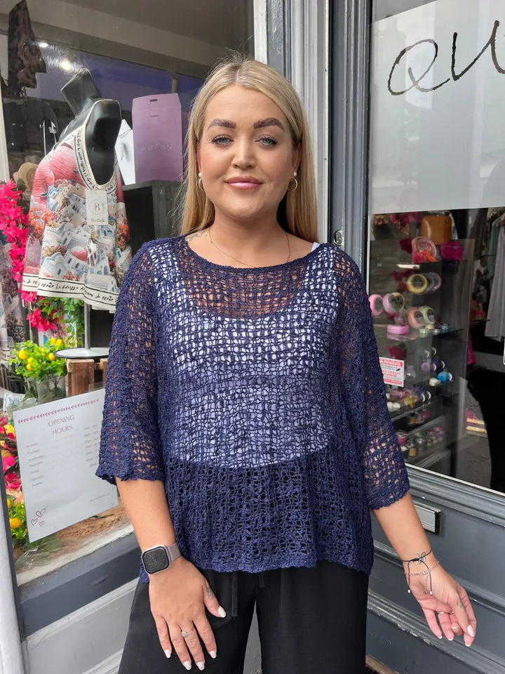 Tabitha Popcorn Jumper NAVY