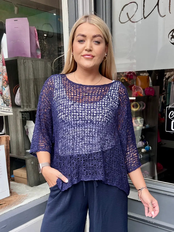 Tabitha Popcorn Jumper NAVY