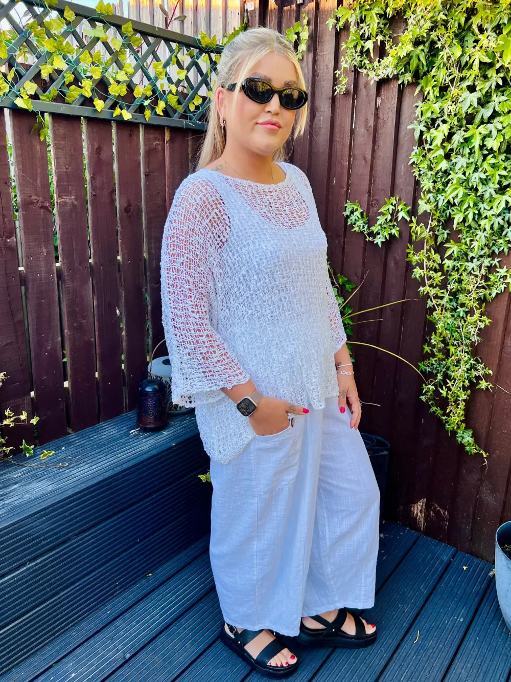Tabitha Popcorn Jumper WHITE
