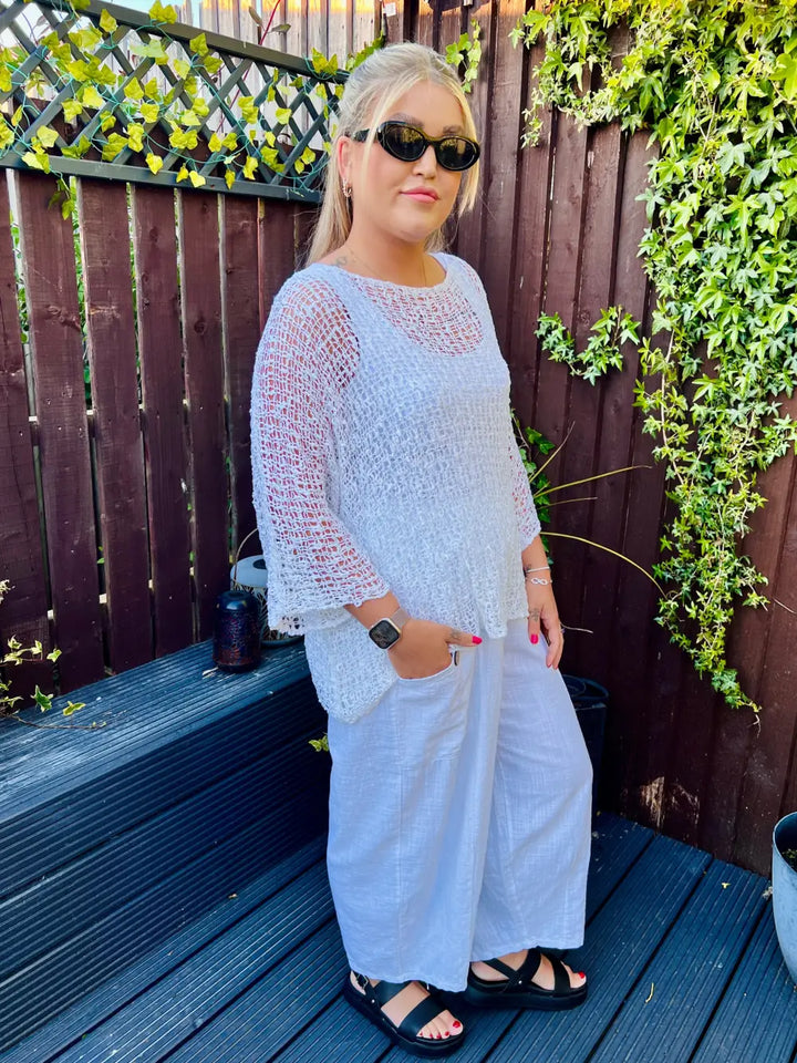 Tabitha Popcorn Jumper WHITE