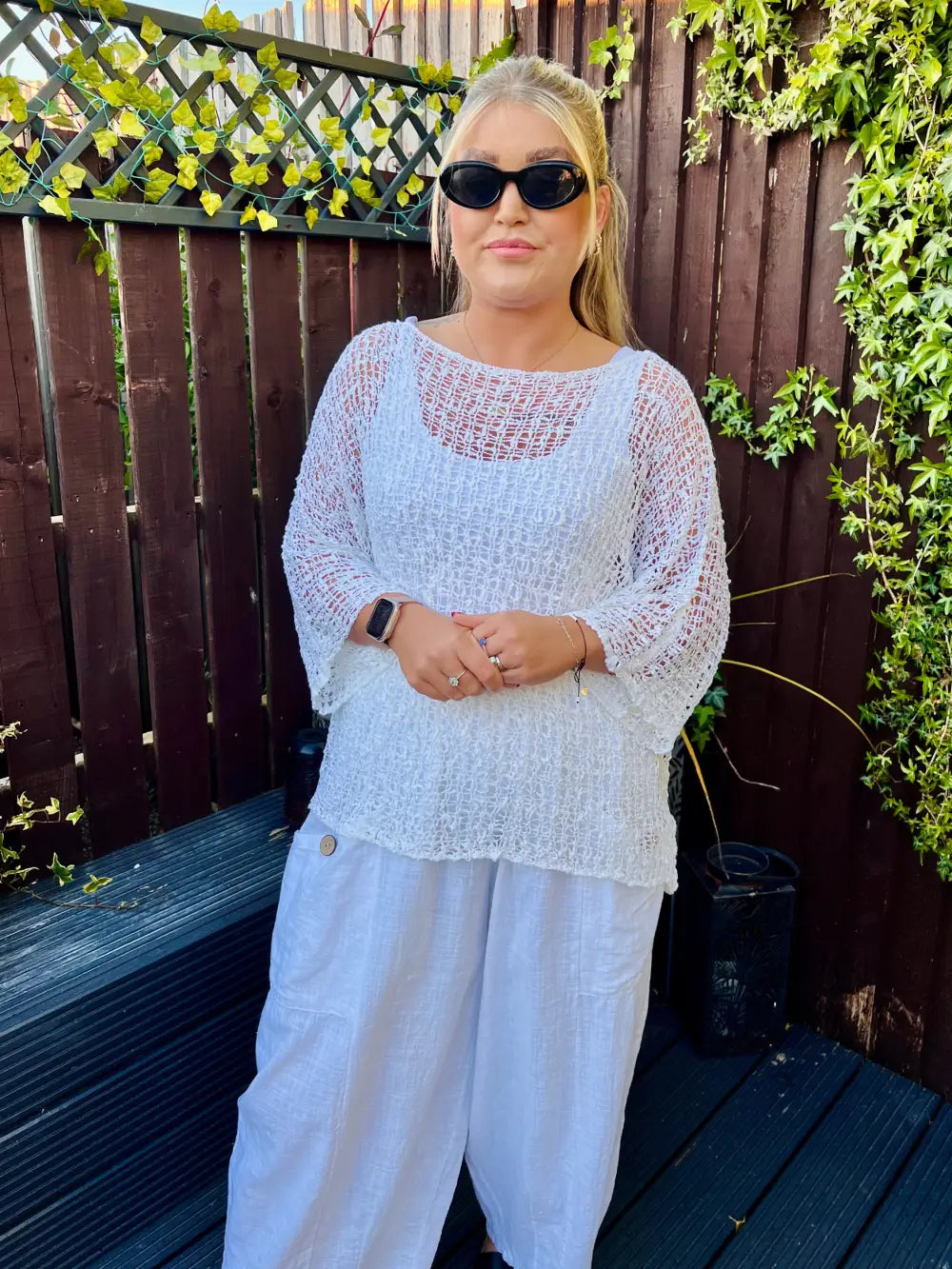 Tabitha Popcorn Jumper WHITE