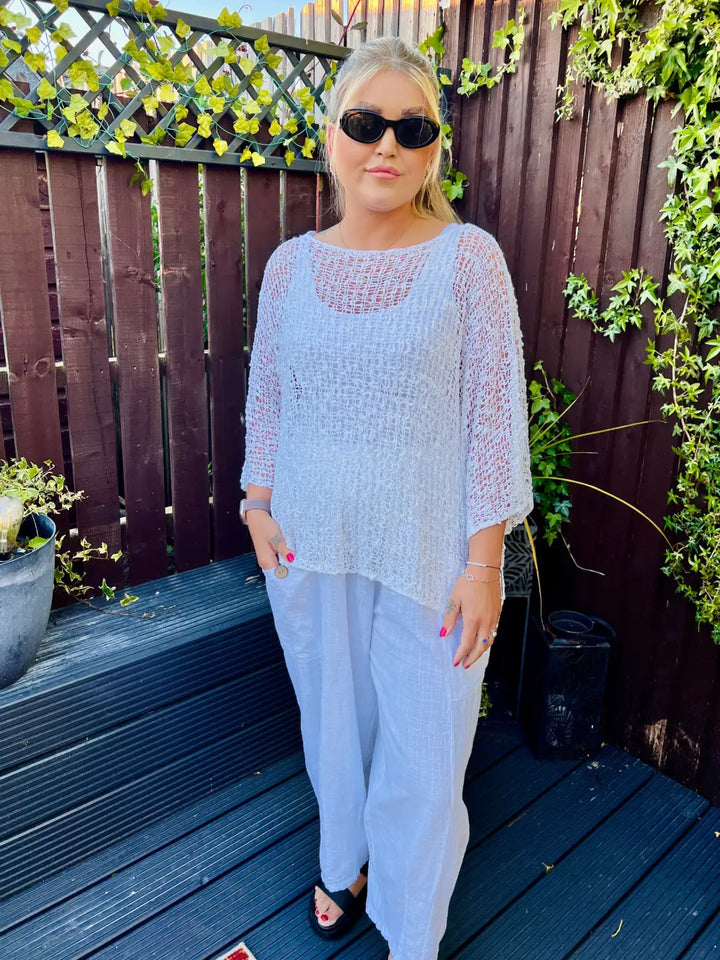 Tabitha Popcorn Jumper WHITE
