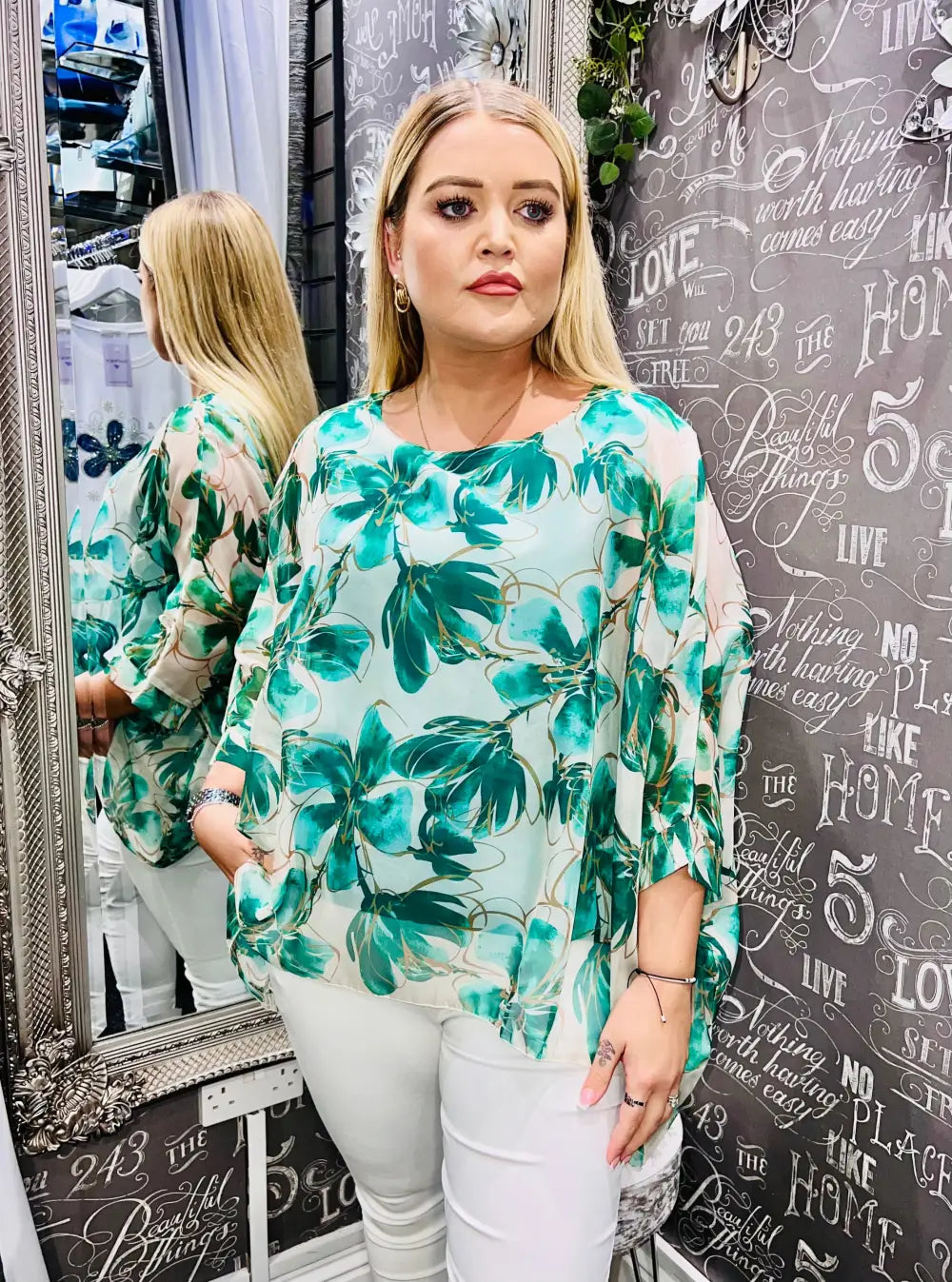 Tamara Chiffon Double Layered Blouse GREEN
