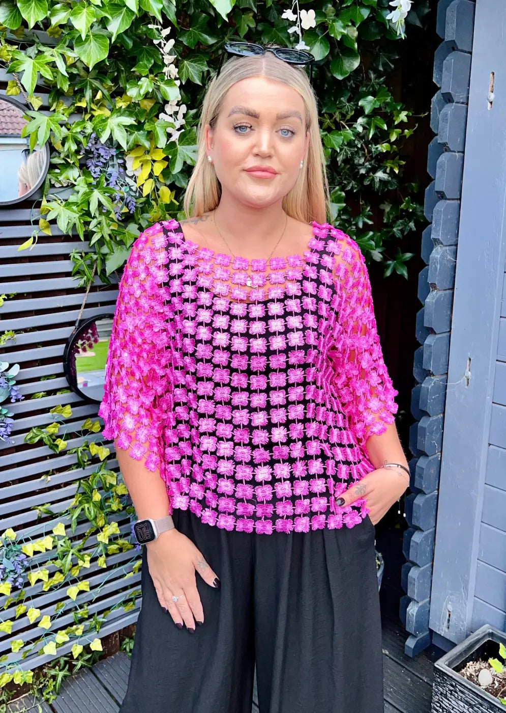 Taryn Floral Lace Top CERISE