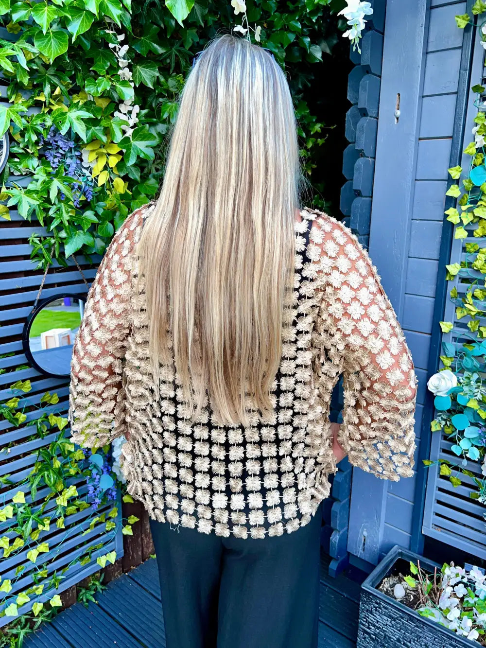 Taryn Floral Lace Top GOLD