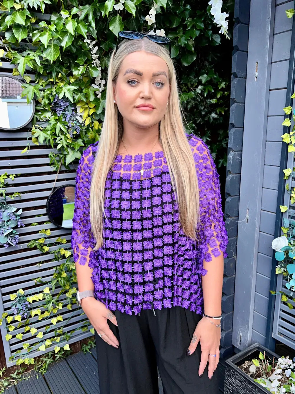 Taryn Floral Lace Top PURPLE