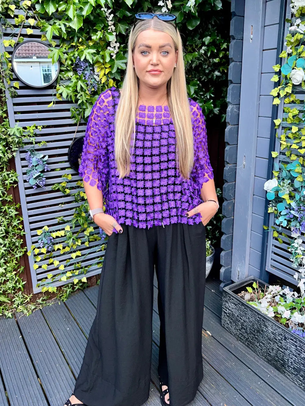 Taryn Floral Lace Top PURPLE