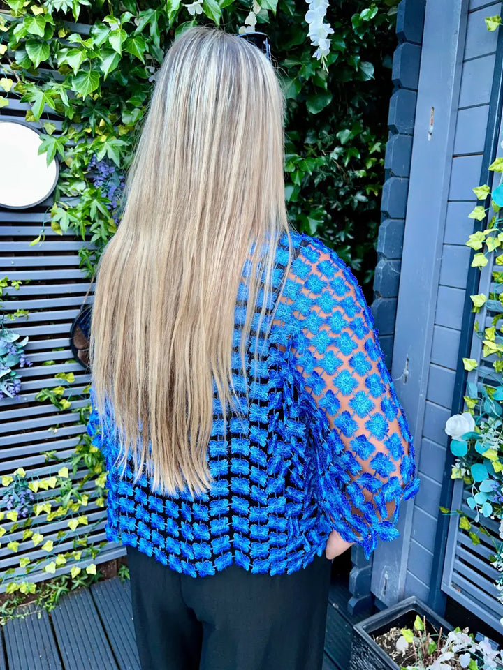 Taryn Floral Lace Top ROYAL