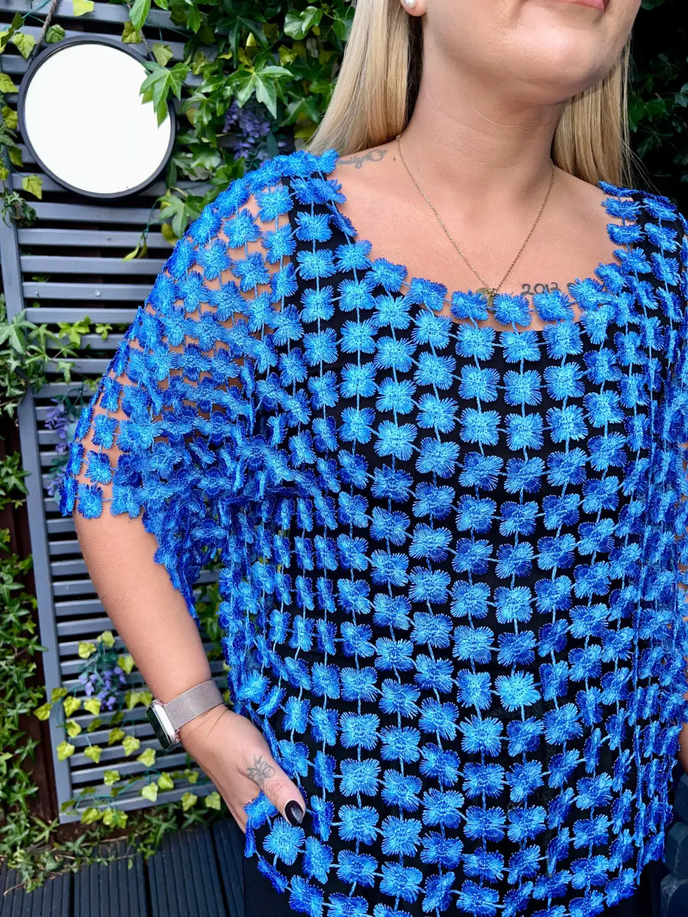 Taryn Floral Lace Top ROYAL