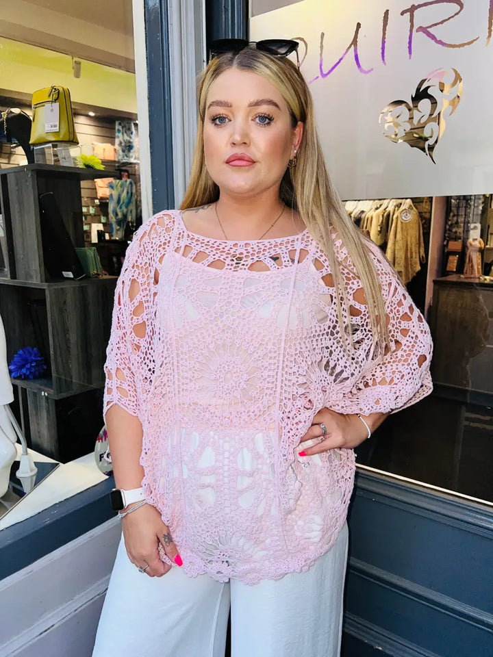 Tasha Crochet and Vest DUSKY PINK