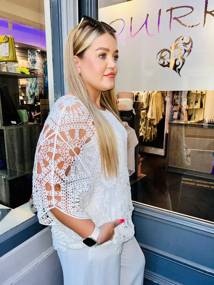 Tasha Crochet and Vest WHITE