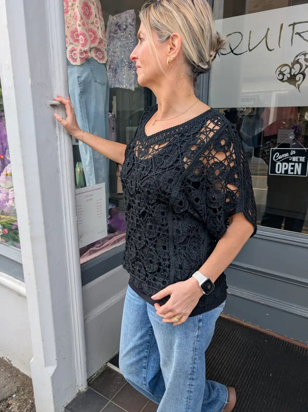Tilly Crochet Top BLACK