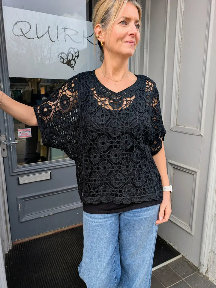 Tilly Crochet Top BLACK