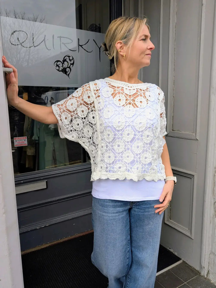 Tilly Crochet Top WHITE