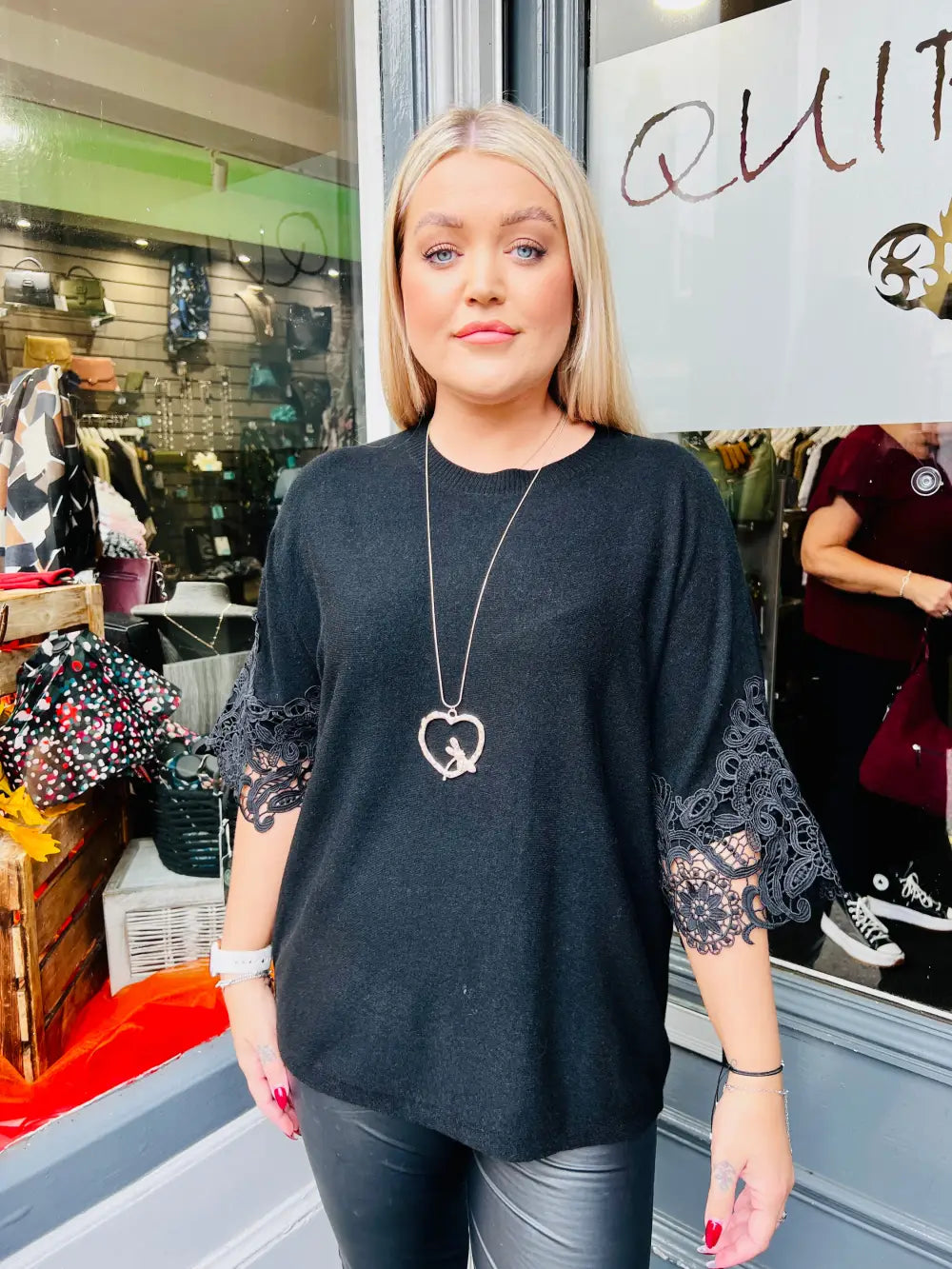 Tula Lace Sleeve Jumper BLACK