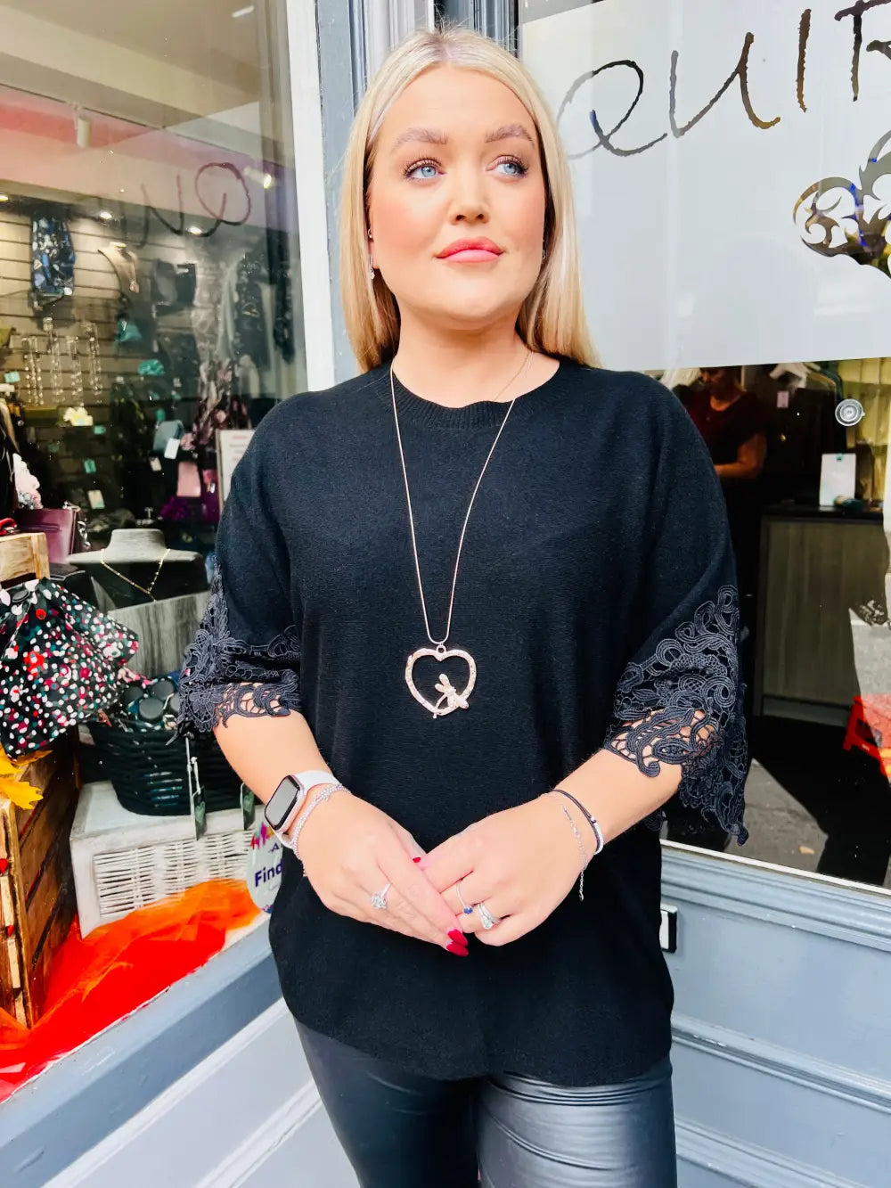 Tula Lace Sleeve Jumper BLACK