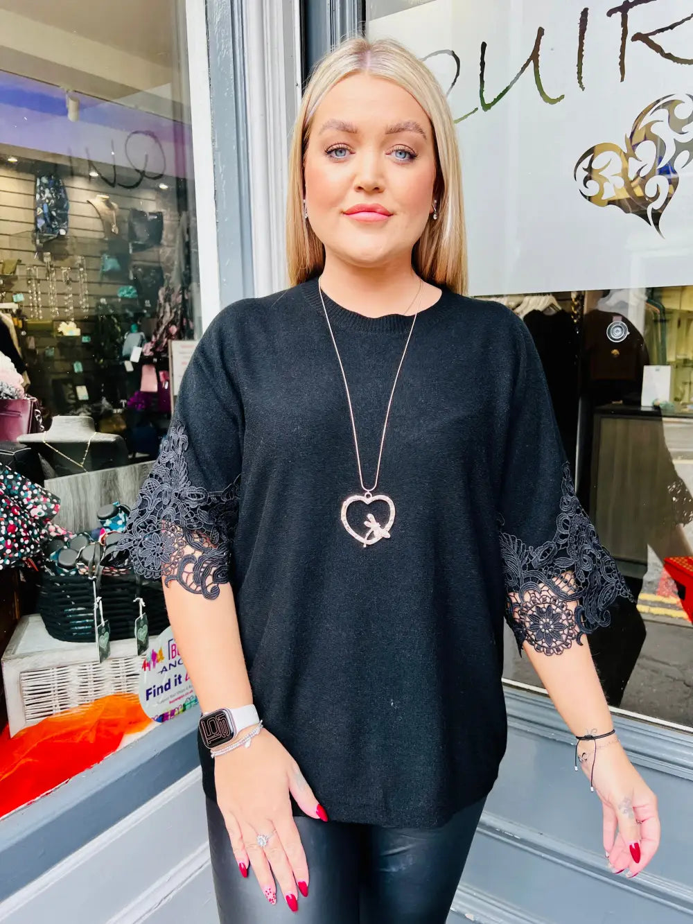 Tula Lace Sleeve Jumper BLACK