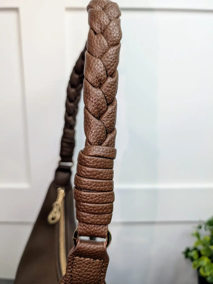 Tulisa Braided Strap Handbag BROWN