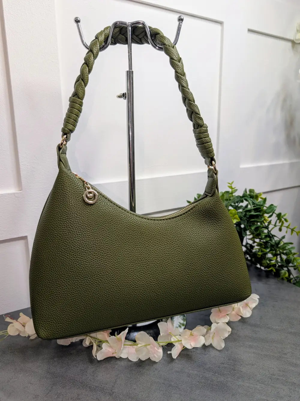 Tulisa Braided Strap Handbag KHAKI