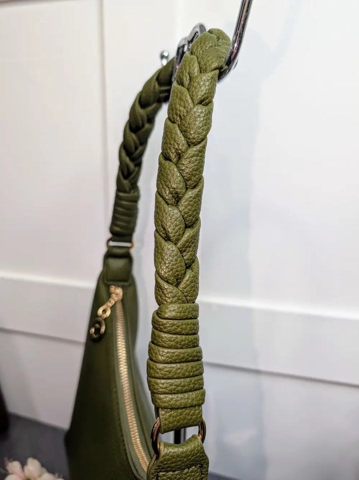 Tulisa Braided Strap Handbag KHAKI